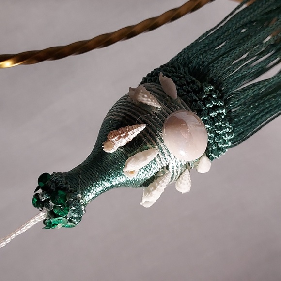 Handmade Hanging Shell Ornament Green Any 3 for $30 - Picture 2 of 4